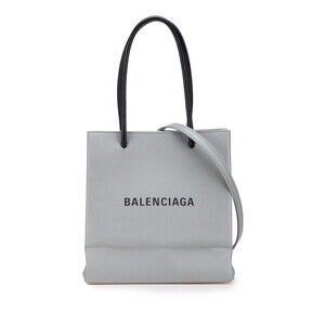 Balenciaga XXS Shopping Tote Handbag Shoulder Bag Gray Leather